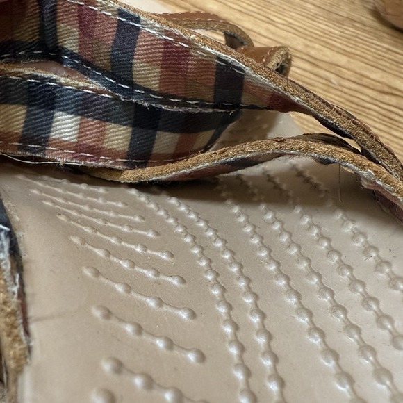 Crocs A-Leigh Cork Brown Wedge Sandals‎ Women Sz 6 Brown Leather Strappy Shoes - Picture 6 of 6